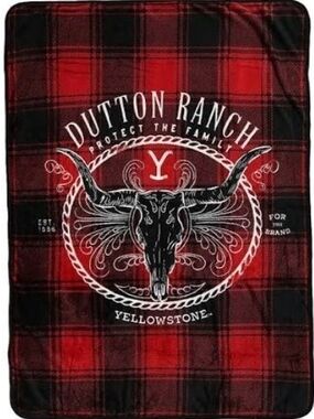 Dutton Ranch Red Plaid Yellowstone Throw Blanket by Yellowstone